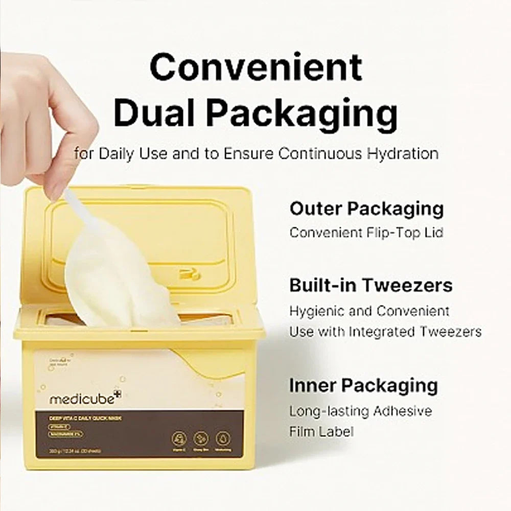 Medicube - Deep Vita C Daily Quick Mask - Brightening Face Mask Set in a Sheet - 30pcs/300g