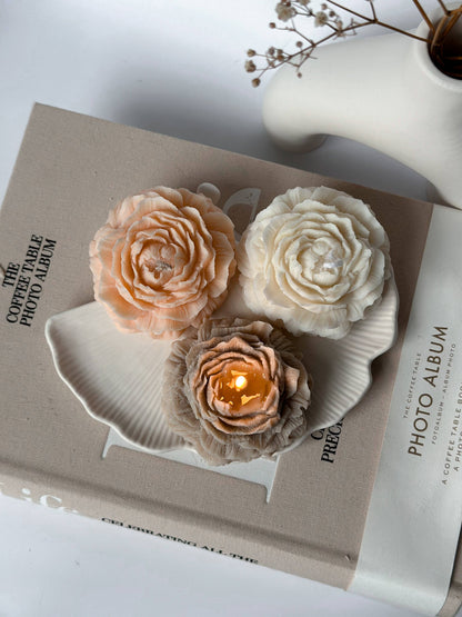 Vela de flor de peonía: Créme