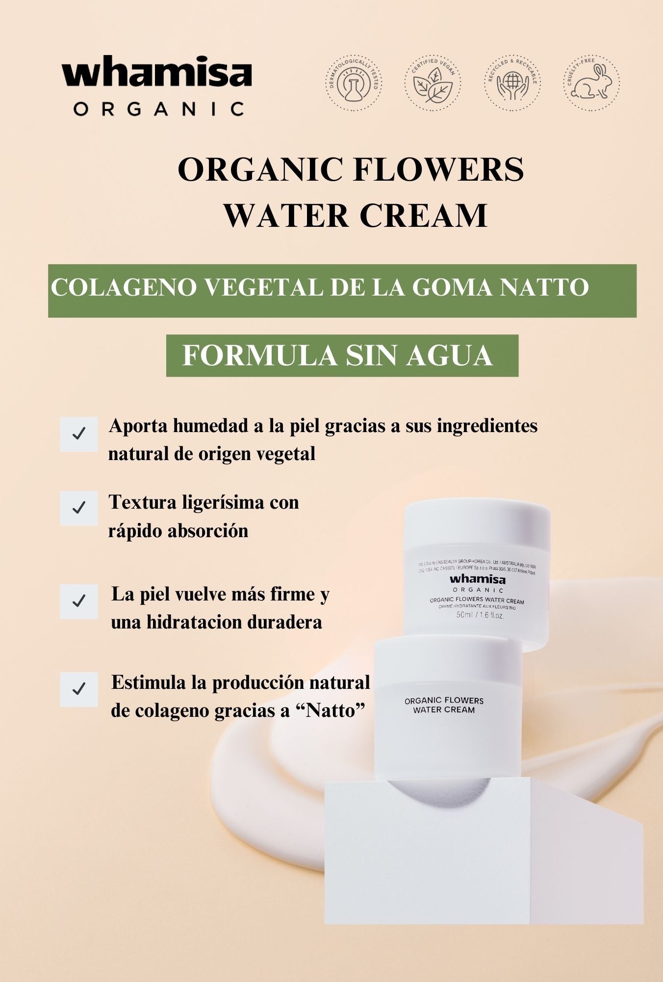 Organic Flowers Water Cream Whamisa