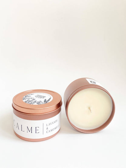 Vela perfumada «Calm», lavanda y manzanilla, oro rosa