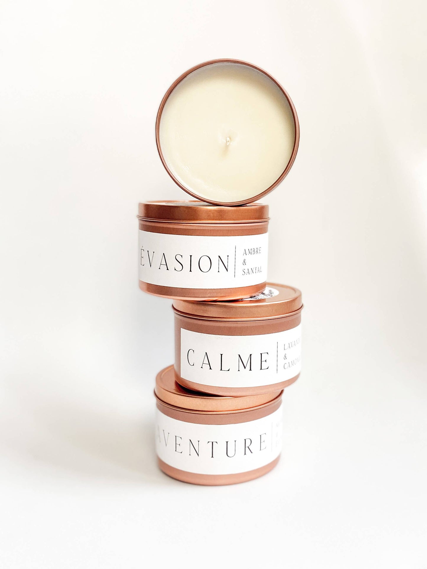 Vela perfumada «Calm», lavanda y manzanilla, oro rosa