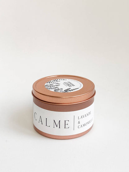Vela perfumada «Calm», lavanda y manzanilla, oro rosa