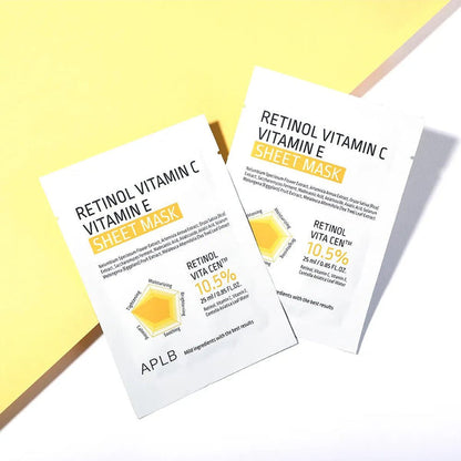 APLB - Retinol Vitamin C Vitamin E Sheet Mask - 1szt/25ml, Retinol Vitamin C Vitamin E