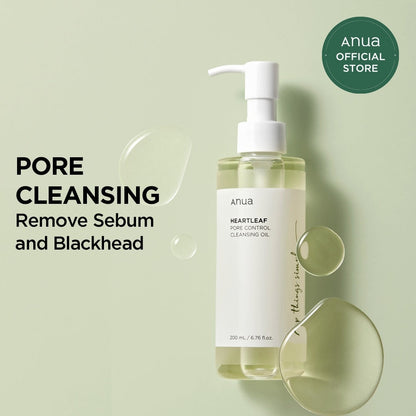 Anua Heartleaf Aceite Desmaquillante y Limpiador de Poros | Limpieza Suave para Piel Sensible – Cosmética Coreana K-Beauty (200ml)