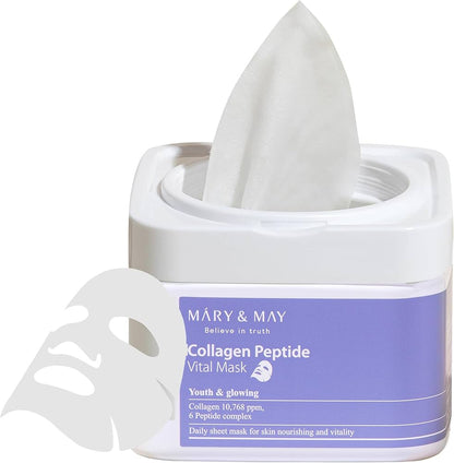 Mary&May - Collagen Peptide Vital Mask - Set of Firming Facial Masks