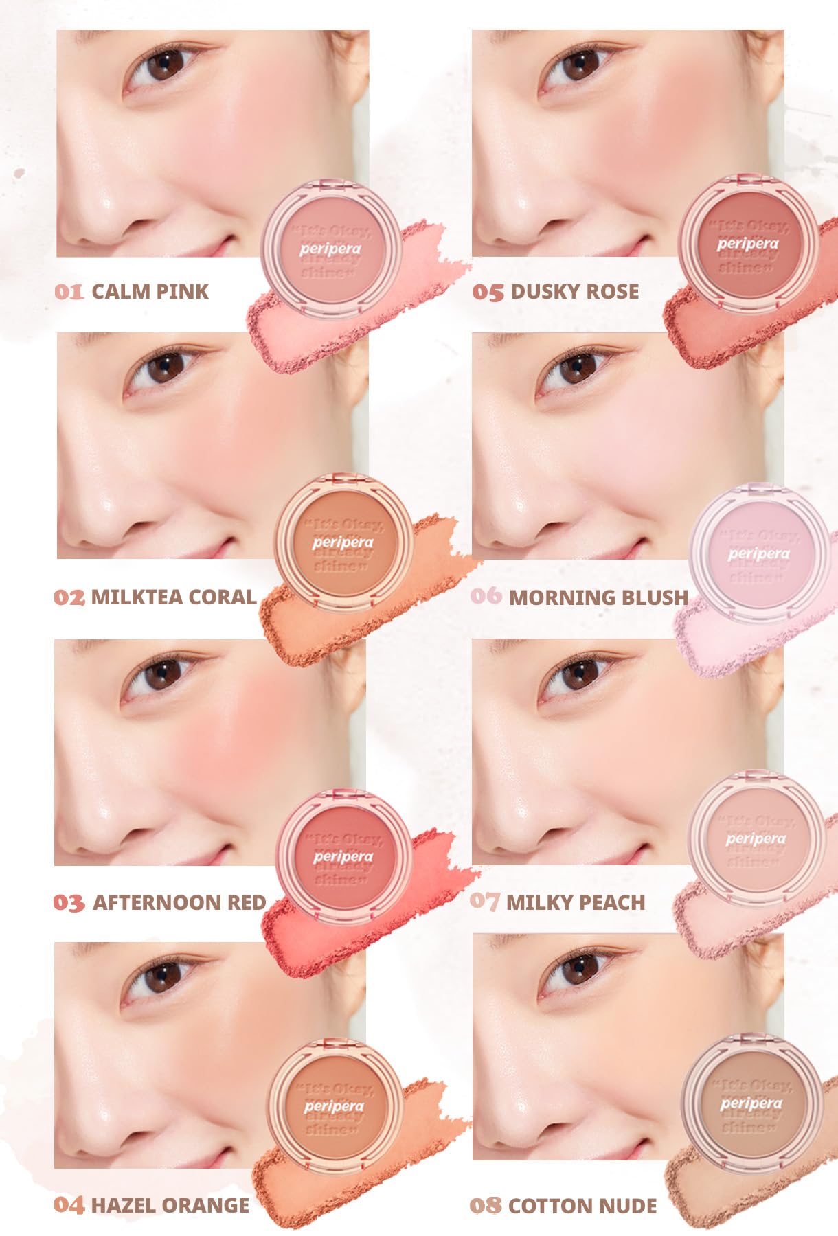 Peripera Pure Blushed Sunshine Cheek 01 Calm Pink