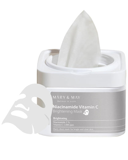 Mary&May - Niacinamide Vitamin C Brightening Mask - Brightening Face Mask Set - 30pcs., Brightening