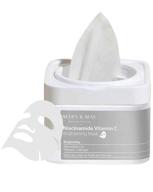 Mary&May - Niacinamide Vitamin C Brightening Mask - Brightening Face Mask Set - 30pcs., Brightening