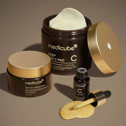 Medicube Deep Vita C Capsule Cream | Crema Iluminadora con Vitamina C y Cápsulas Activas – Cosmética Coreana K-Beauty (55g)