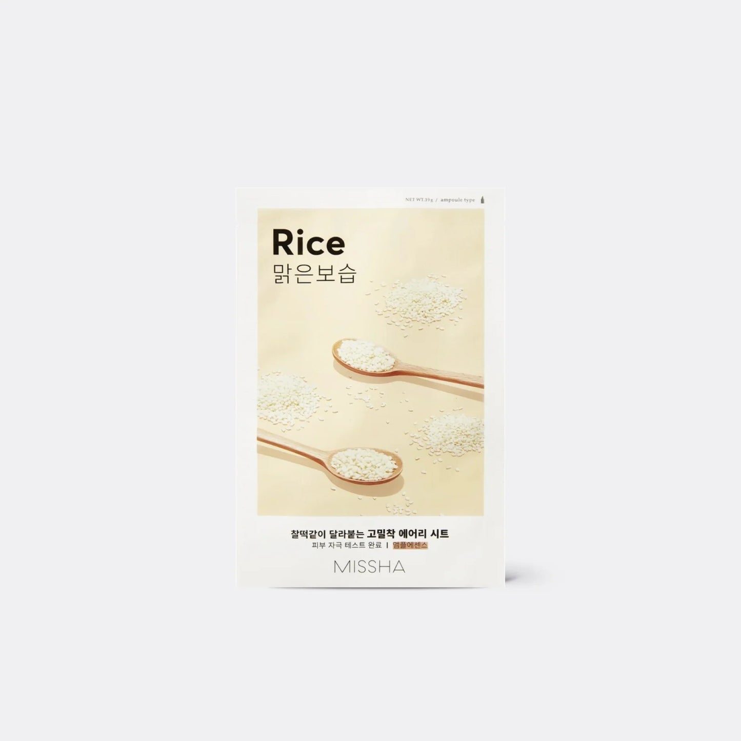 Missha - Airy Fit Sheet Mask - Rice - Brightening and Smoothing Sheet Mask - 19g, Rice