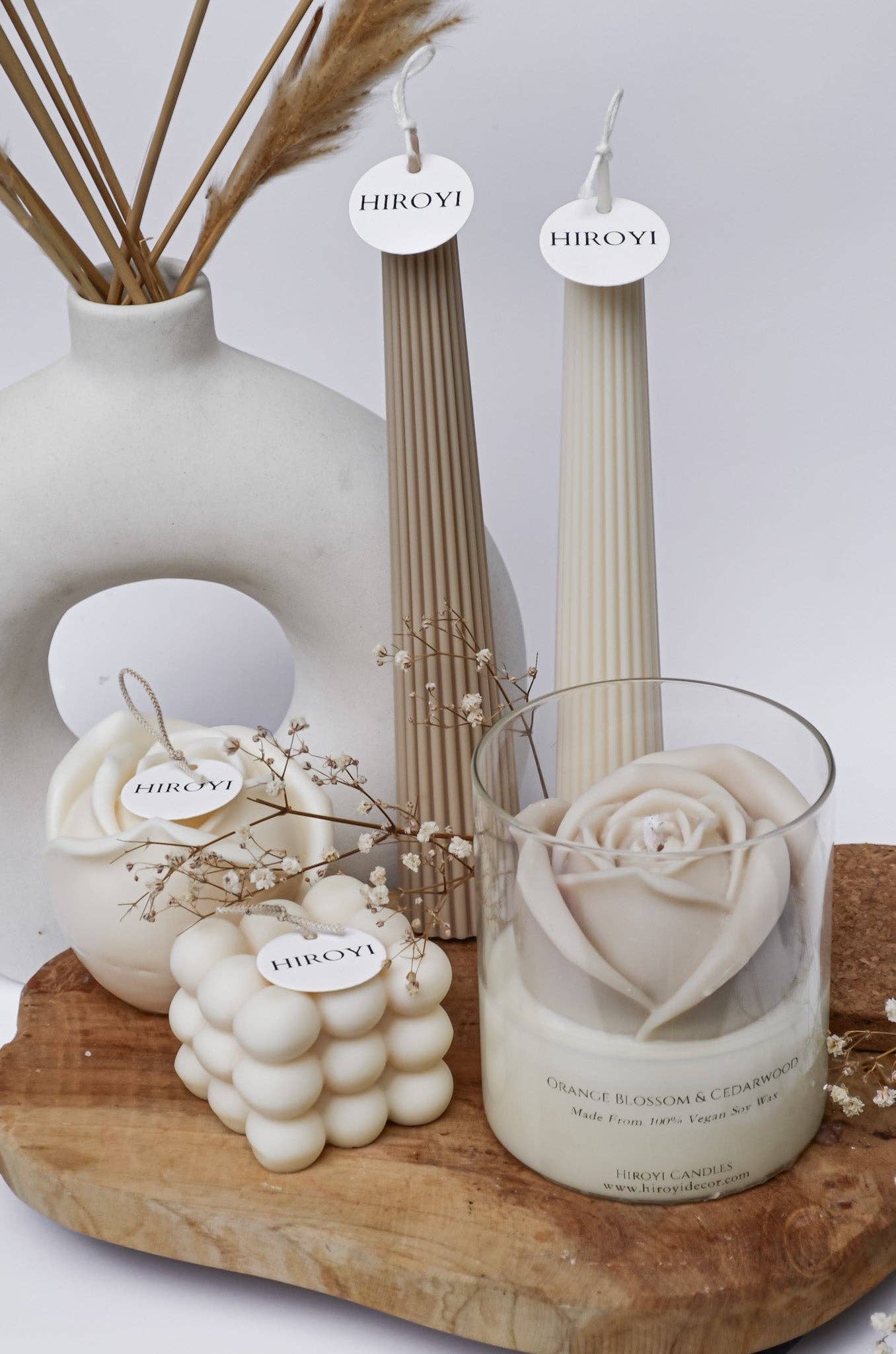 Vela aromática de rosas beige: Pétalos de peonía